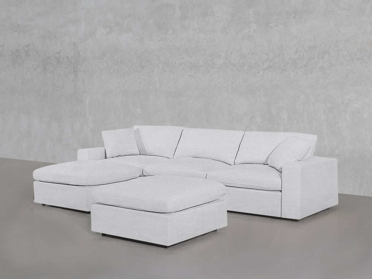 4-Seat Modular Chaise Sectional with Ottoman - 7th Avenue