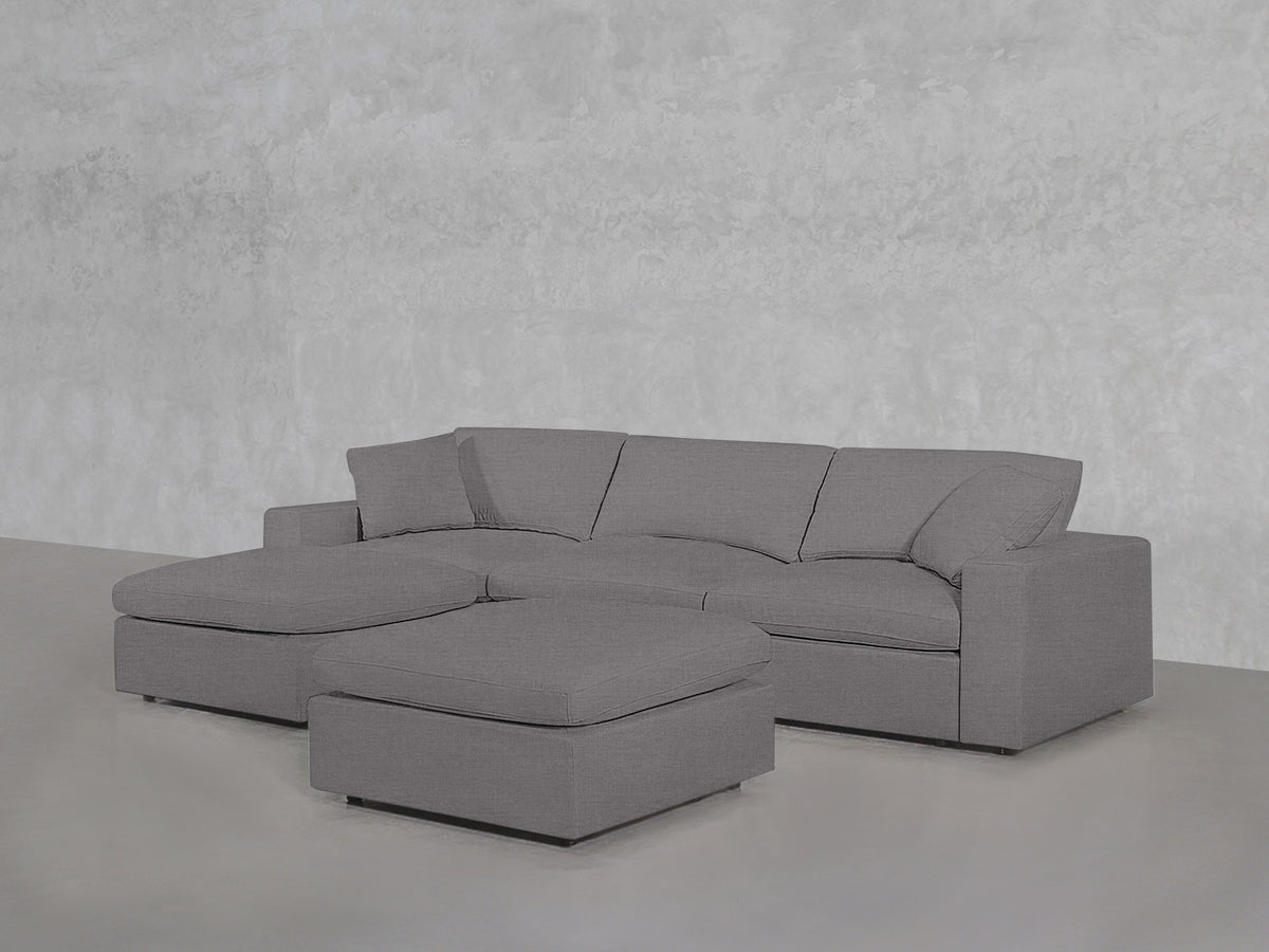 4-Seat Modular Chaise Sectional with Ottoman - 7th Avenue