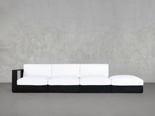 4-Seat Modular Lounger Sofa Aluminum Outdoor