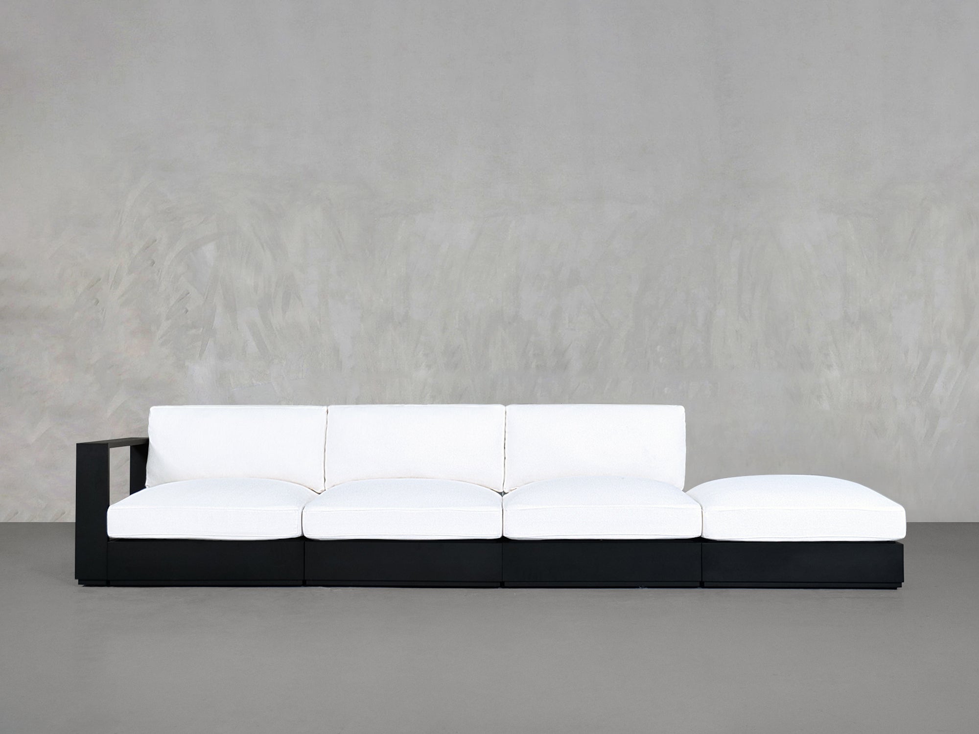 4-Seat Modular Lounger Sofa Aluminum Outdoor