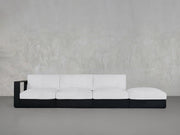 4-Seat Modular Lounger Sofa Aluminum Outdoor
