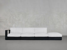 4-Seat Modular Lounger Sofa Aluminum Outdoor