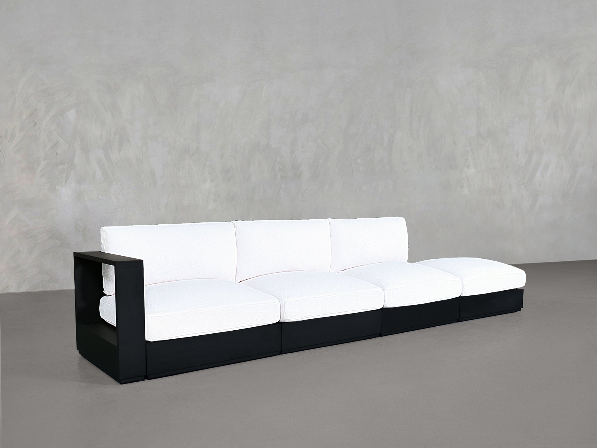 4-Seat Modular Lounger Sofa Aluminum Outdoor