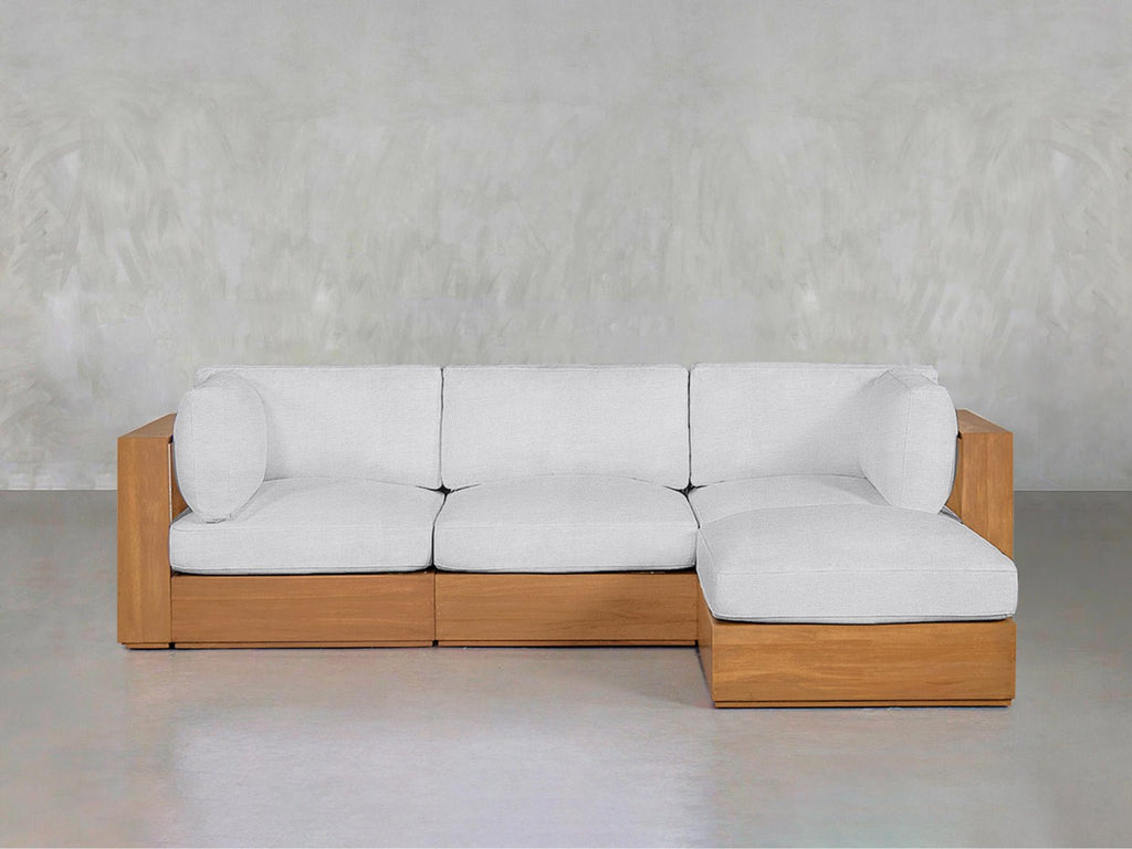 4-Seat Modular Chaise Sectional Teak Outdoor - 7th Avenue