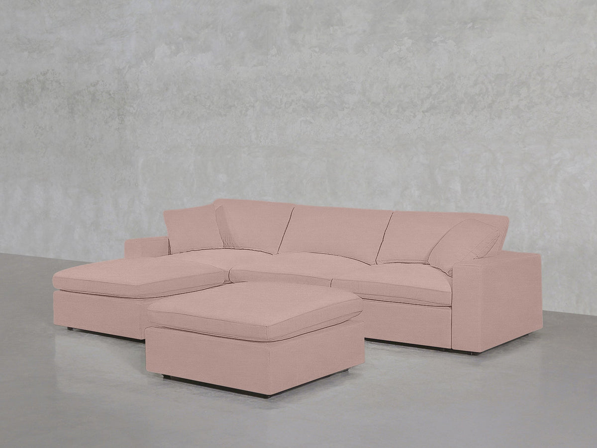 4 - Seat Modular Chaise Sectional with Ottoman - 7th Avenue