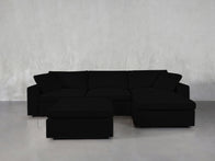 4-Seat Modular Chaise Sectional with Ottoman