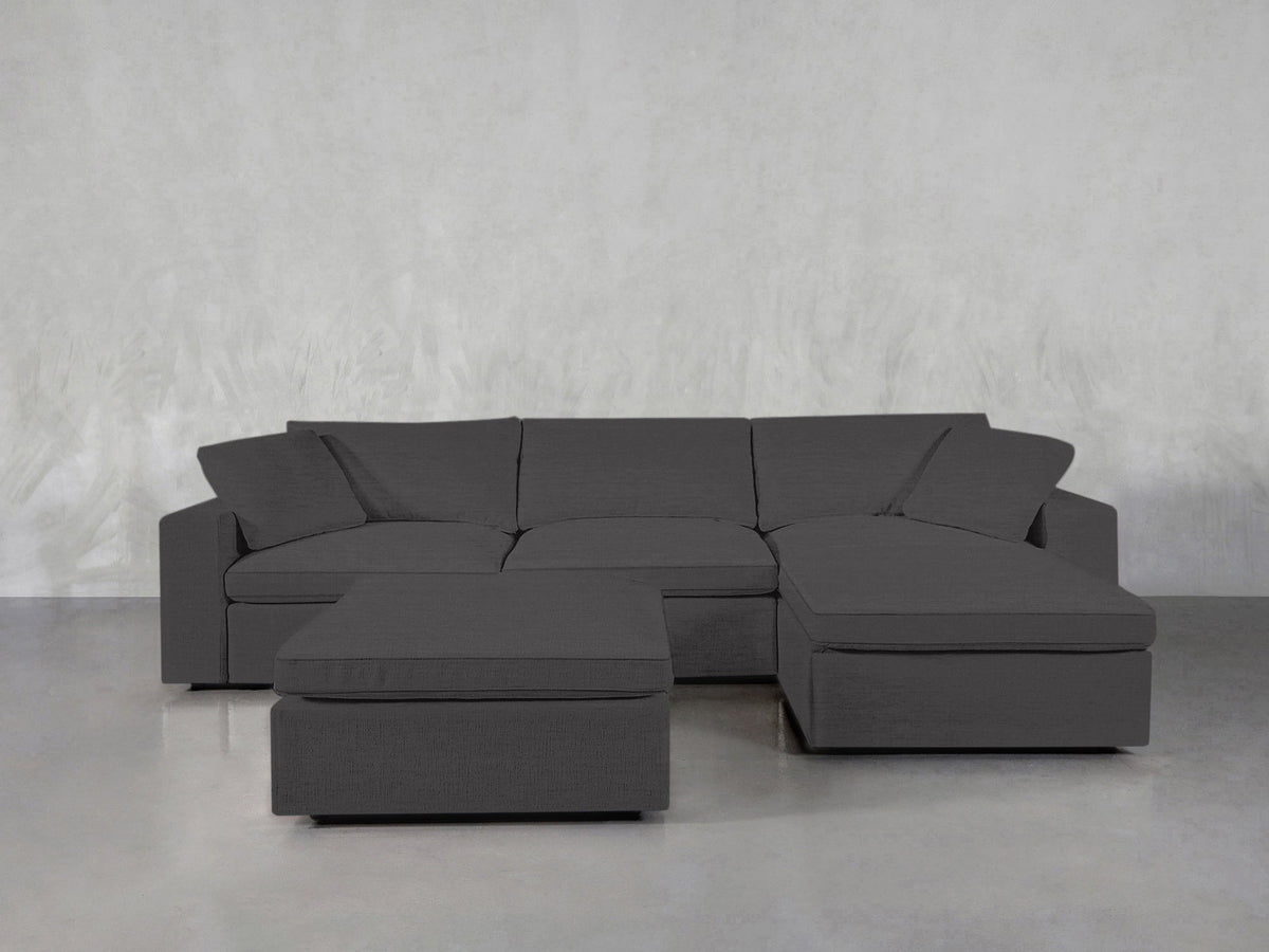 4 - Seat Modular Chaise Sectional with Ottoman - 7th Avenue