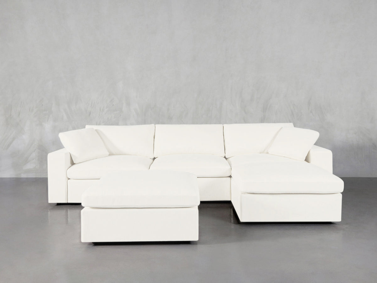 4-Seat Modular Chaise Sectional with Ottoman - 7th Avenue