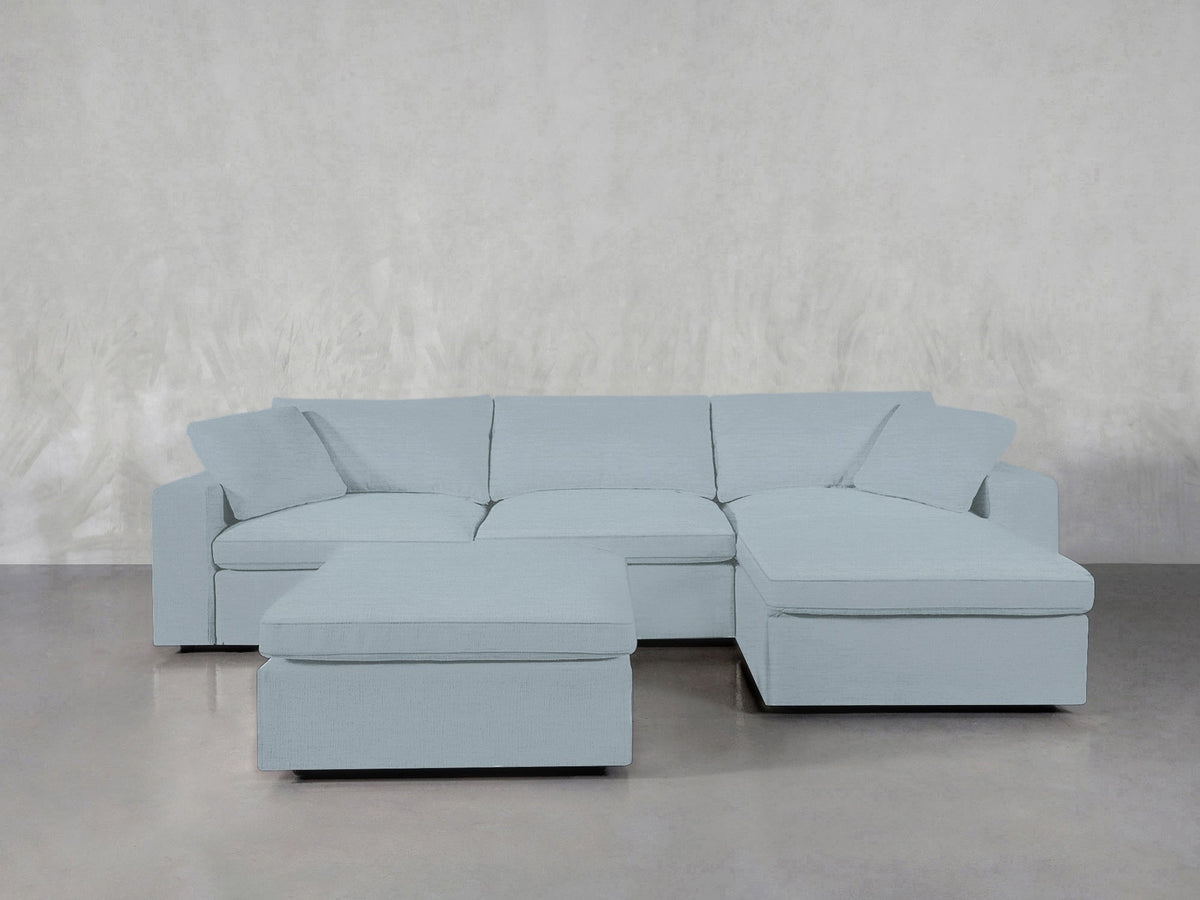 4 - Seat Modular Chaise Sectional with Ottoman - 7th Avenue