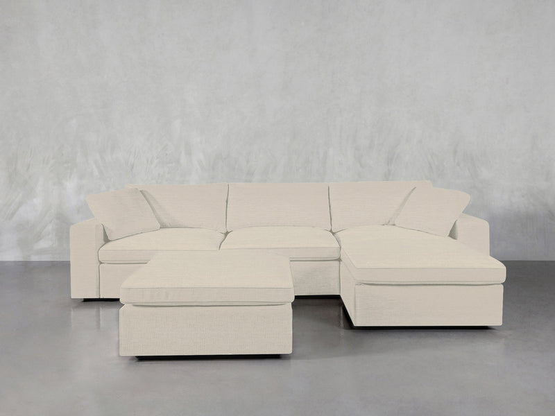 4 - Seat Modular Chaise Sectional with Ottoman - 7th Avenue