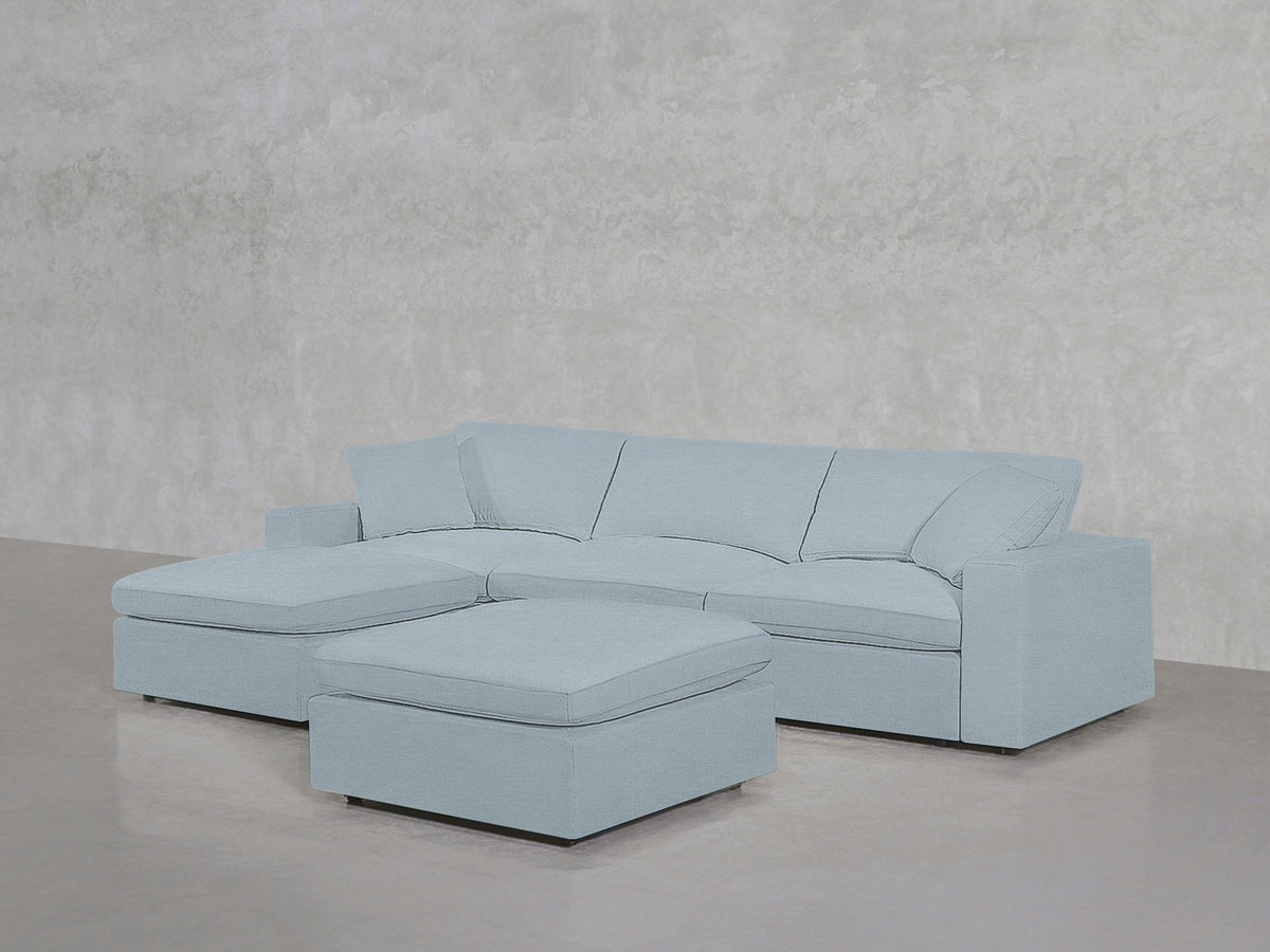 4 - Seat Modular Chaise Sectional with Ottoman - 7th Avenue