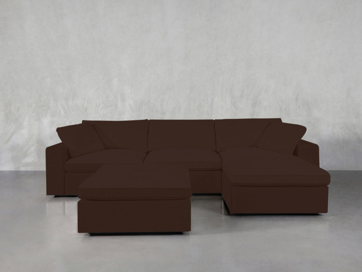 4 - Seat Modular Chaise Sectional with Ottoman - 7th Avenue