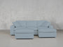 4 - Seat Modular Chaise Sectional with Ottoman - 7th Avenue
