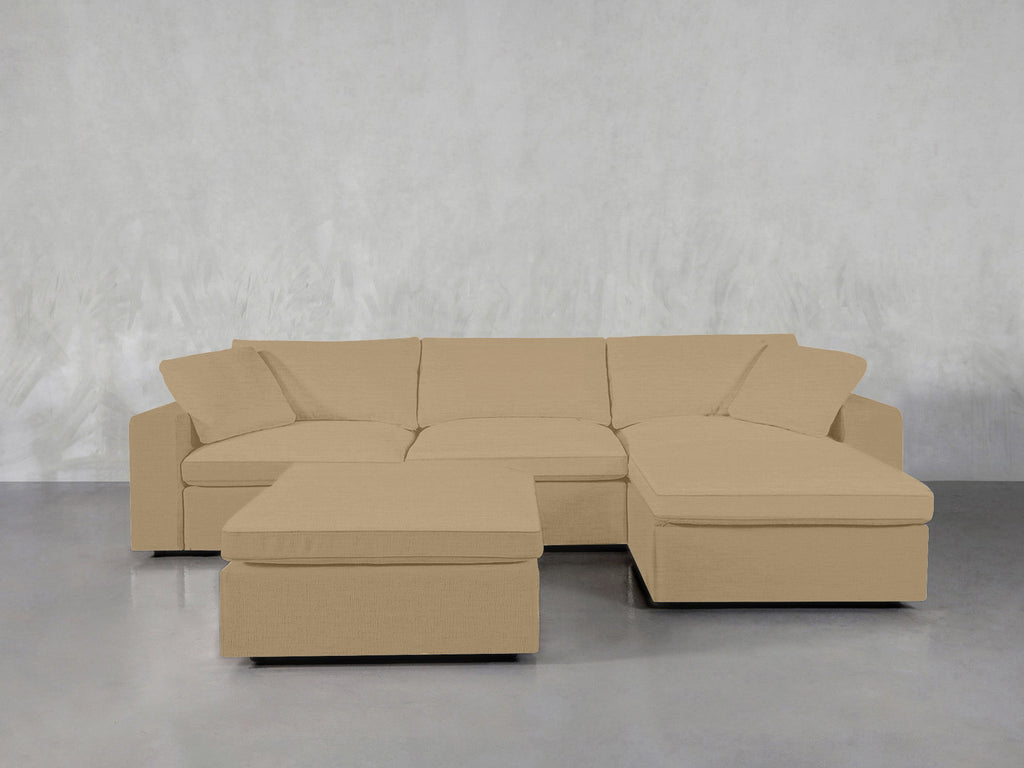 4 - Seat Modular Chaise Sectional with Ottoman - 7th Avenue