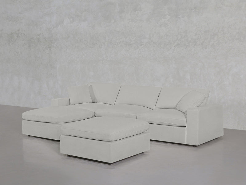 4 - Seat Modular Chaise Sectional with Ottoman - 7th Avenue