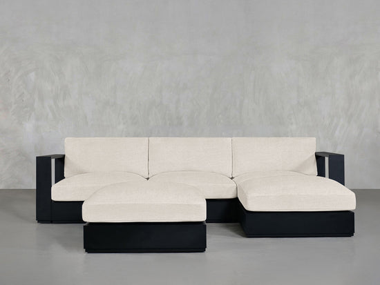 4 - Seat Modular Chaise Sectional with Ottoman Aluminum Outdoor - 7th Avenue