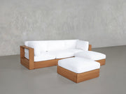 4-Seat Modular Chaise Sectional with Ottoman Teak Outdoor - 7th Avenue
