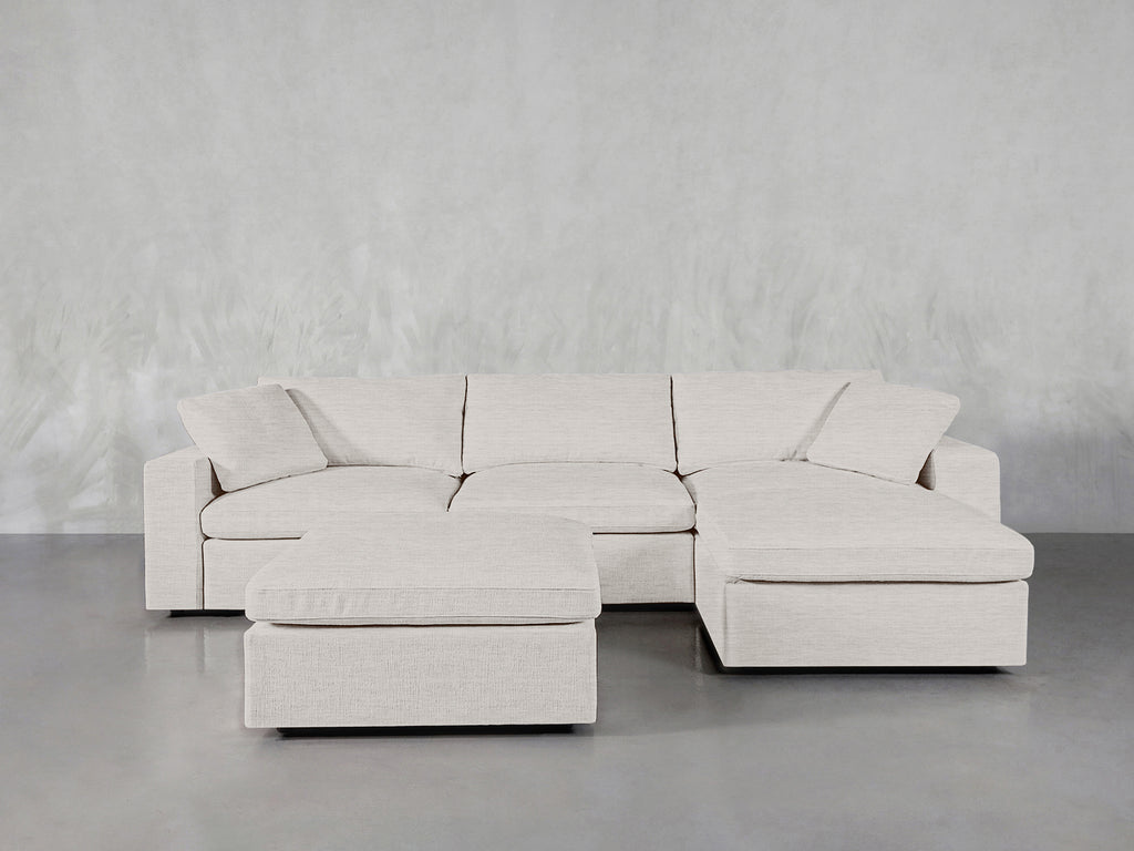 4-Seat Modular Chaise Sectional with Ottoman