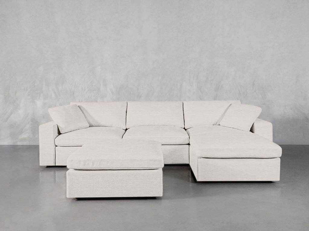 4-Seat Modular Chaise Sectional with Ottoman