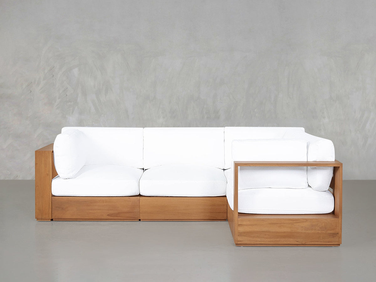4-Seat Modular Corner Sectional Teak Outdoor - 7th Avenue