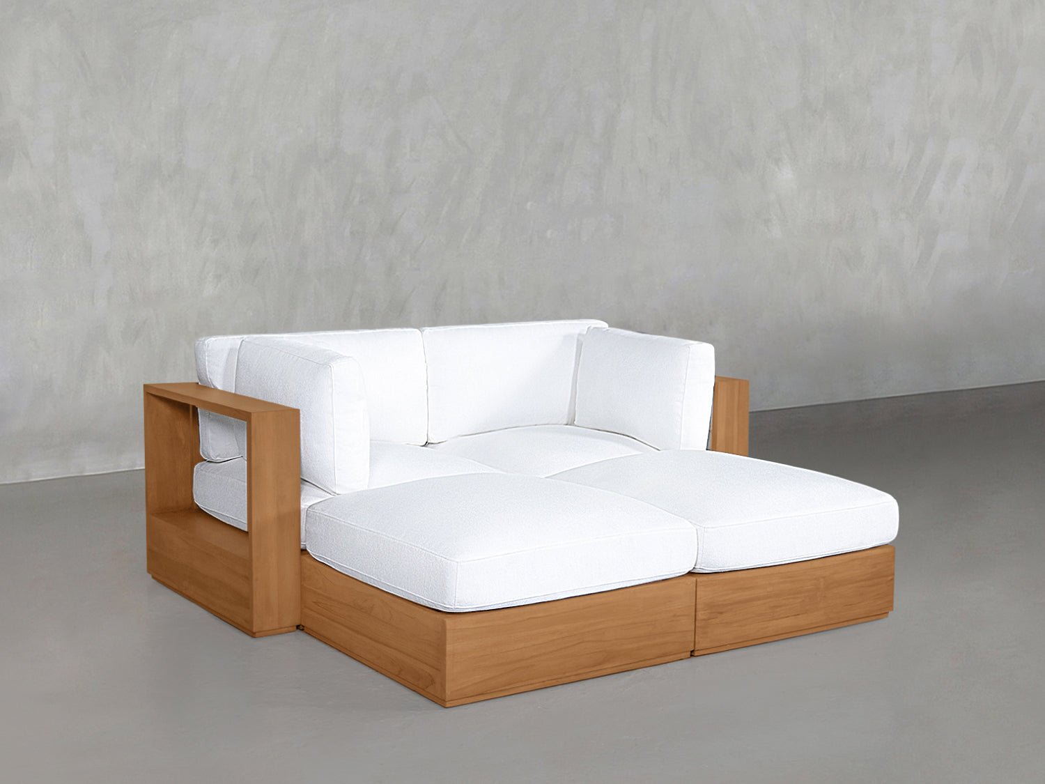 4-Seat Modular Daybed Teak Outdoor - 7th Avenue