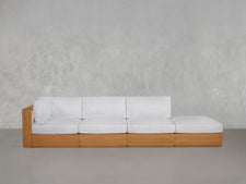 4-Seat Modular Lounger Sofa Teak Outdoor - 7th Avenue