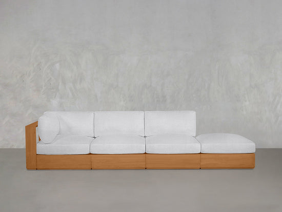 4-Seat Modular Lounger Sofa Teak Outdoor - 7th Avenue