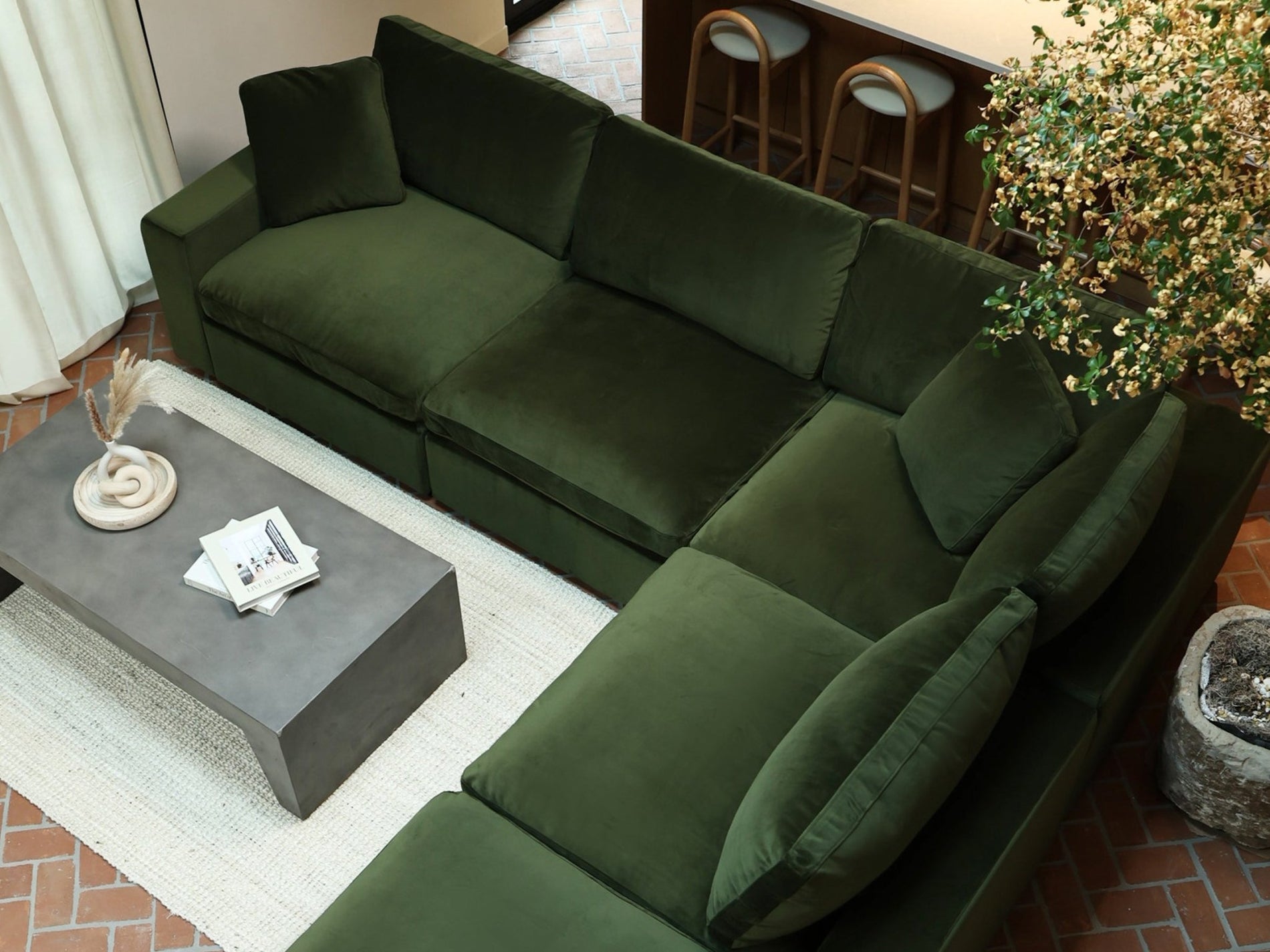 Olive Green (Velvet) - Lifestyle - 2 - 7th Avenue