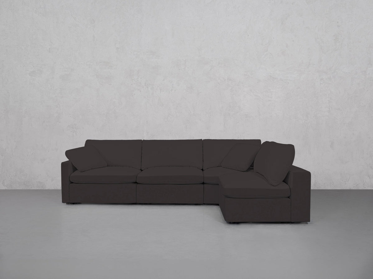 4-Seat Modular Open Corner Right Sectional (Thin Arm)