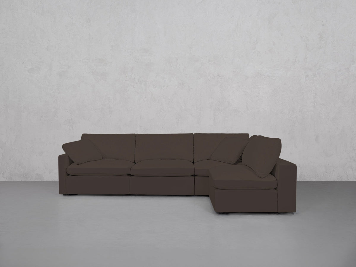 4-Seat Modular Open Corner Right Sectional (Thin Arm)