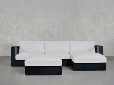 4-Seat Modular Chaise Sectional with Ottoman Aluminum Outdoor