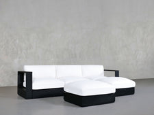 4-Seat Modular Chaise Sectional with Ottoman Aluminum Outdoor