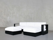 4-Seat Modular Chaise Sectional with Ottoman Aluminum Outdoor