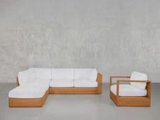 5-1 Sectional & Armchair Set Teak Outdoor - 7th Avenue