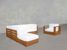 5-1 Sectional & Armchair Set Teak Outdoor - 7th Avenue