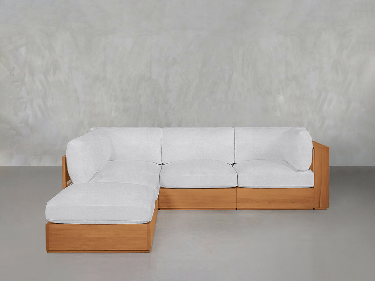 5-Seat Modular Corner Lounger Sectional Teak Outdoor