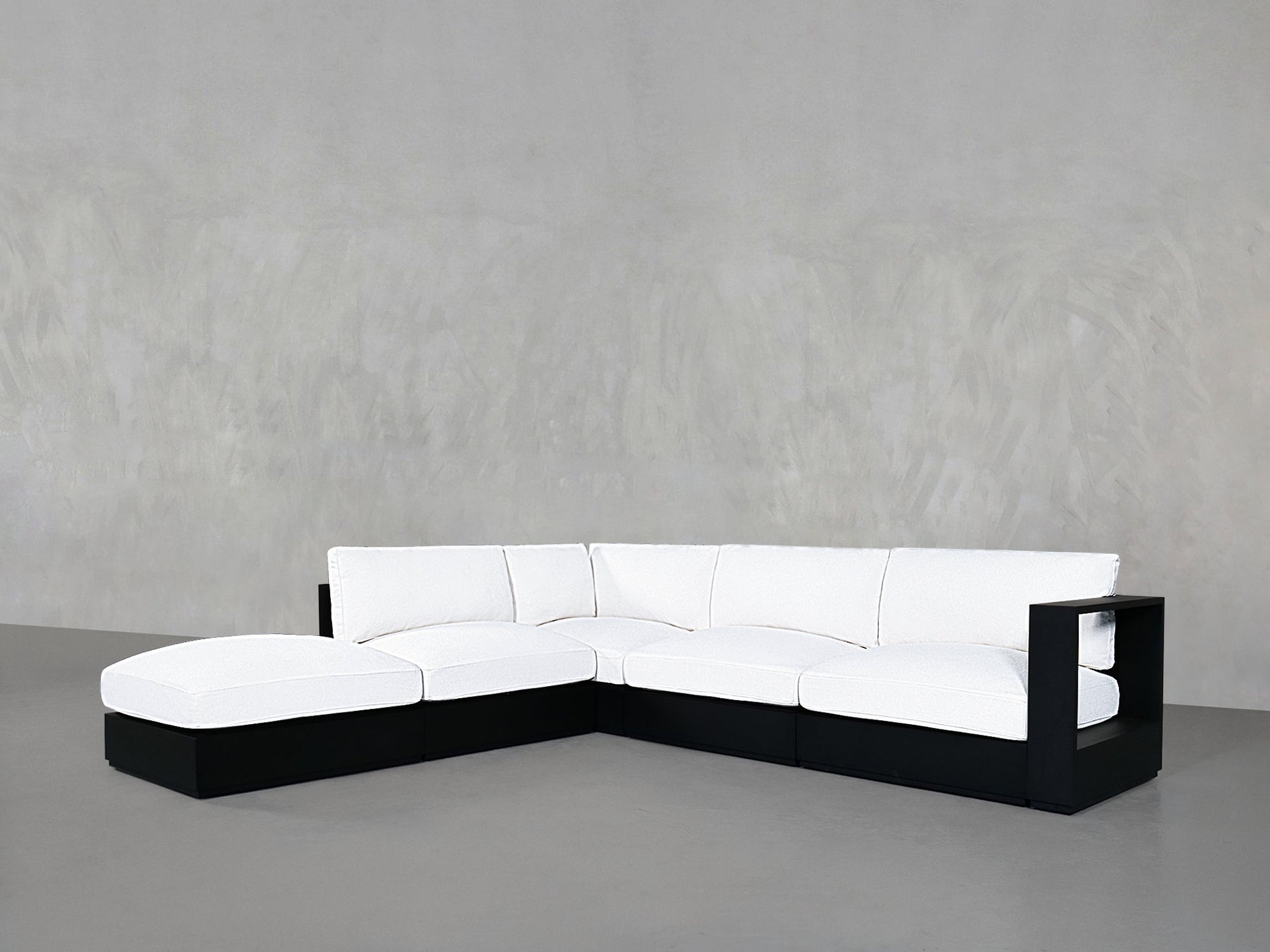 5 - Seat Modular Corner Lounger Sectional Aluminum Outdoor - 7th Avenue