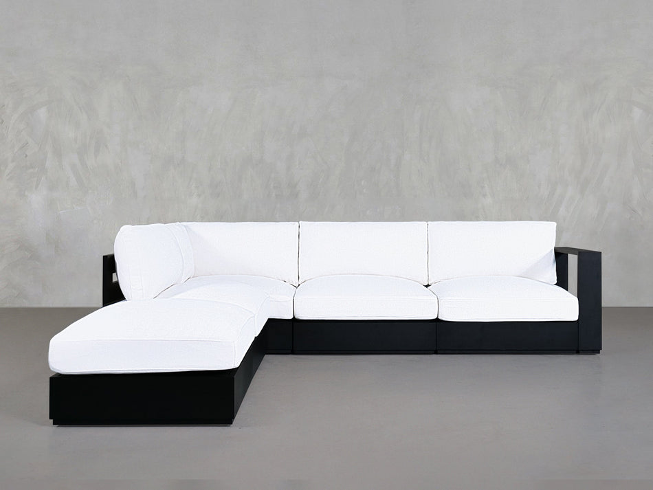5 - Seat Modular Corner Lounger Sectional Aluminum Outdoor - 7th Avenue