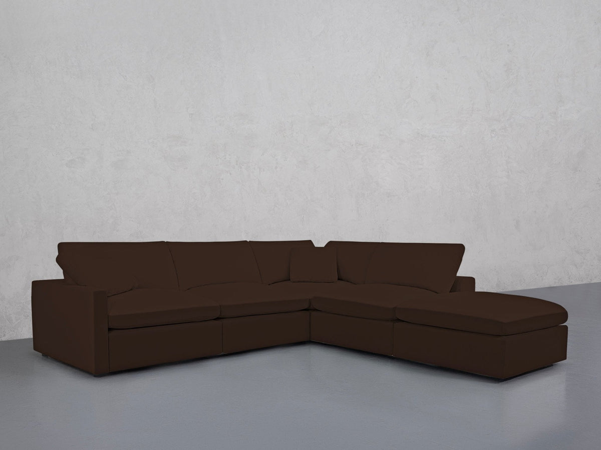 5-Seat Modular Corner Right Lounger Sectional (Thin Arms) - 7th Avenue
