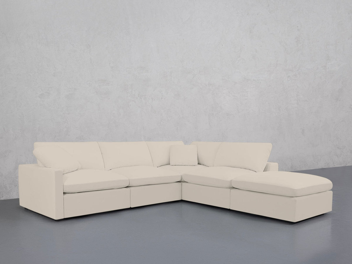 5-Seat Modular Corner Right Lounger Sectional (Thin Arms) - 7th Avenue