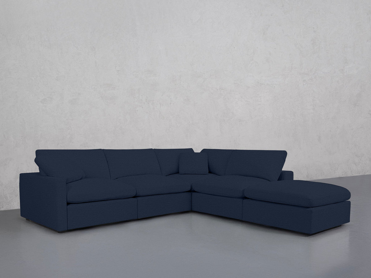 5-Seat Modular Corner Right Lounger Sectional (Thin Arms) - 7th Avenue