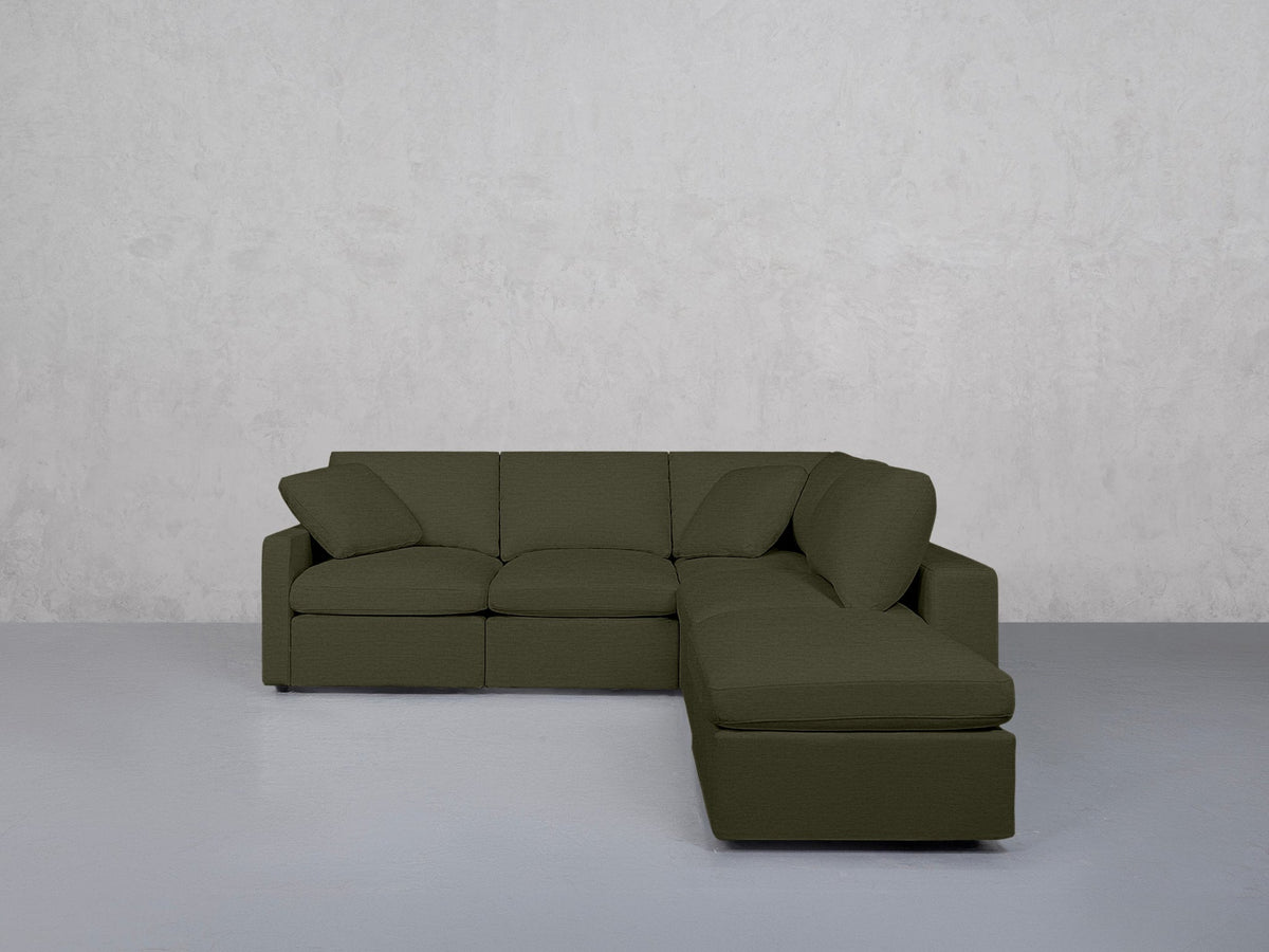 5-Seat Modular Corner Right Lounger Sectional (Thin Arms) - 7th Avenue