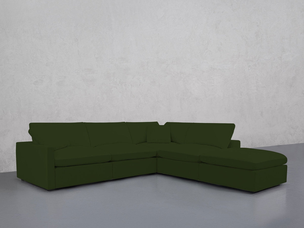 5-Seat Modular Corner Right Lounger Sectional (Thin Arms) - 7th Avenue