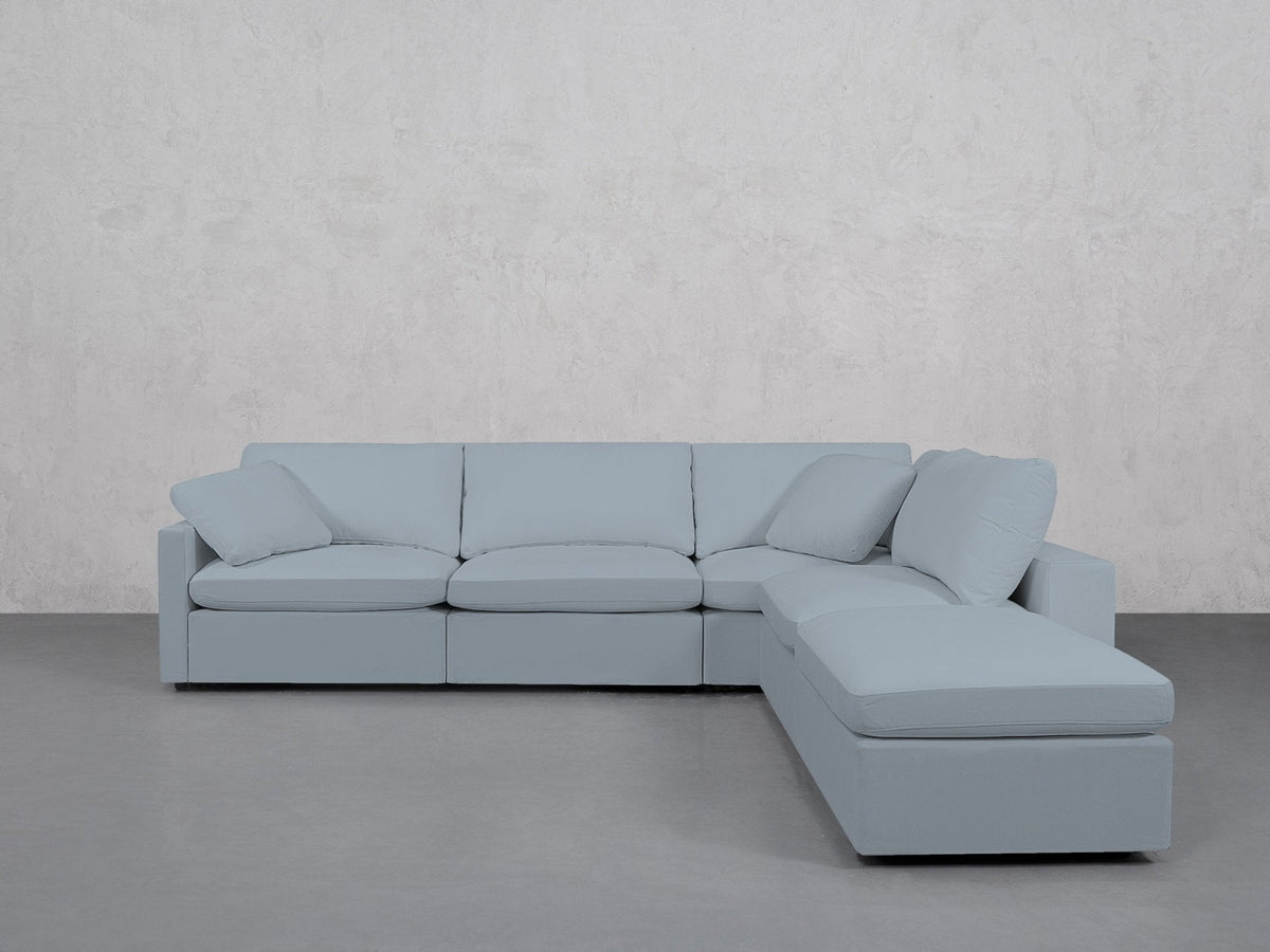 5-Seat Modular Corner Right Lounger Sectional (Thin Arms) - 7th Avenue