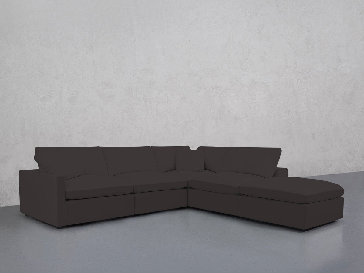 5-Seat Modular Corner Right Lounger Sectional (Thin Arms) - 7th Avenue