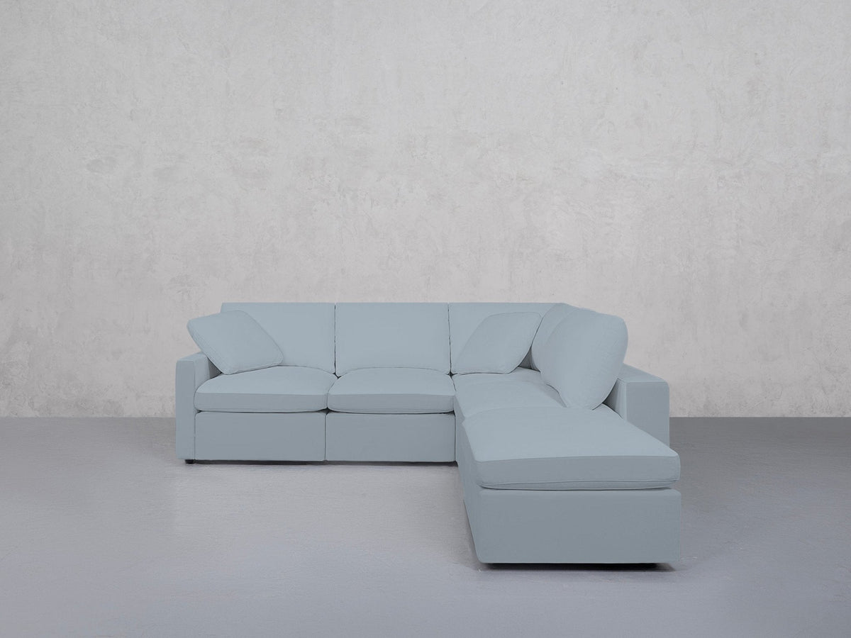 5-Seat Modular Corner Right Lounger Sectional (Thin Arms) - 7th Avenue