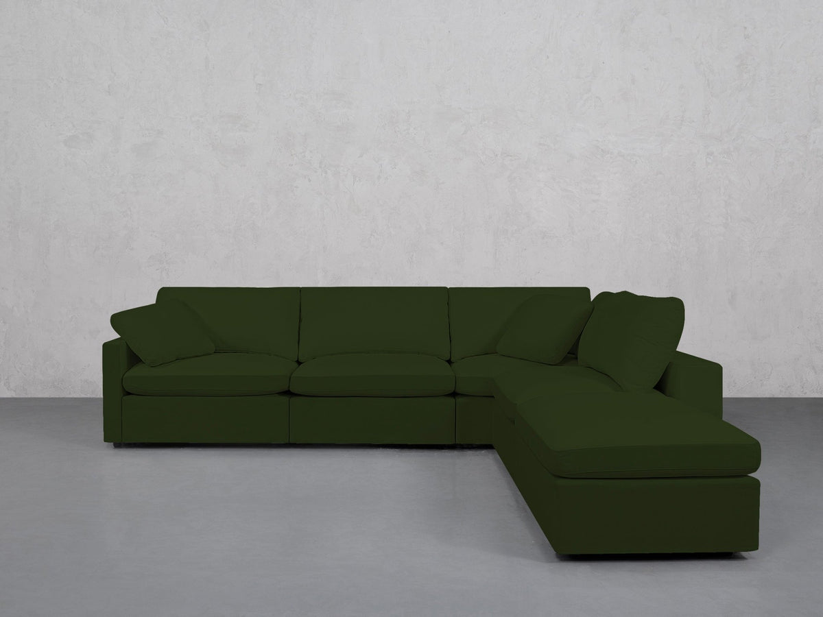 5-Seat Modular Corner Right Lounger Sectional (Thin Arms) - 7th Avenue