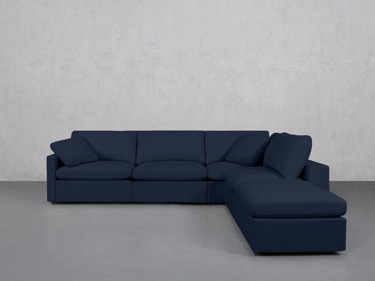 5-Seat Modular Corner Right Lounger Sectional (Thin Arms) - 7th Avenue