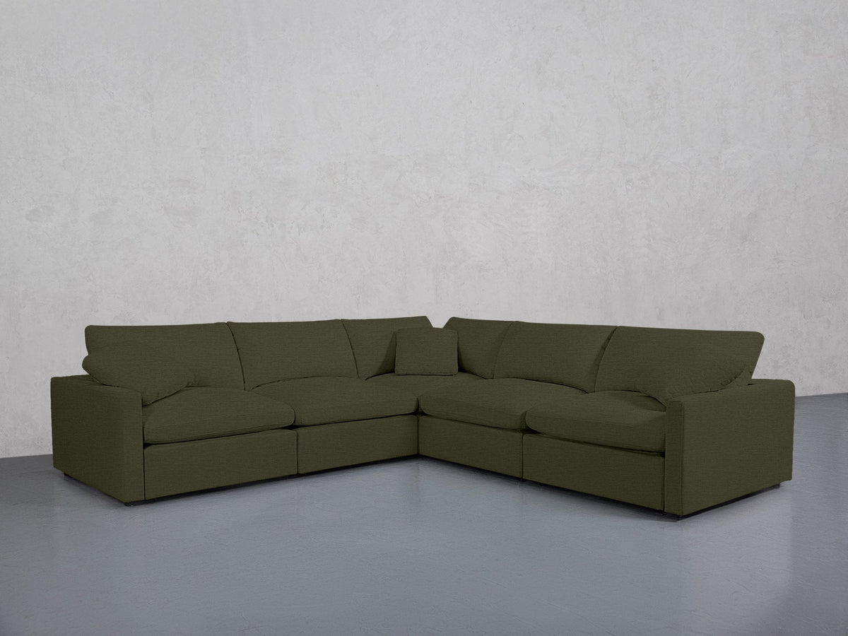 5-Seat Modular Corner Right Sectional (Thin Arms) - 7th Avenue