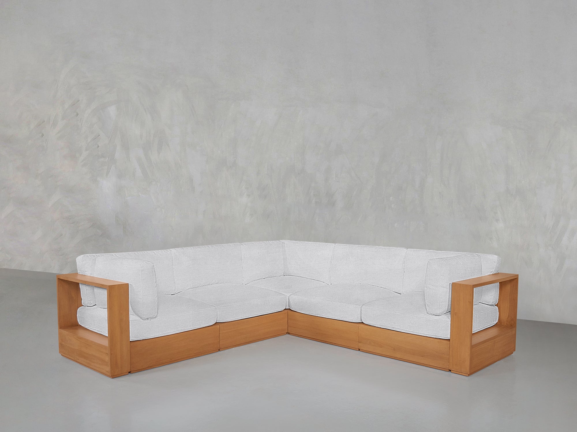 5-Seat Modular Corner Sectional Teak Outdoor - 7th Avenue